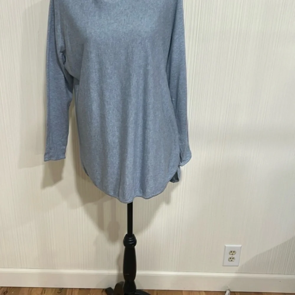 Michael Kors Heather Gray Blue Long Sleeve Sweater Cotton Blend